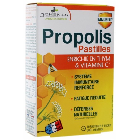 3 CHENES PROPOLIS  40 Pastilles à Sucer