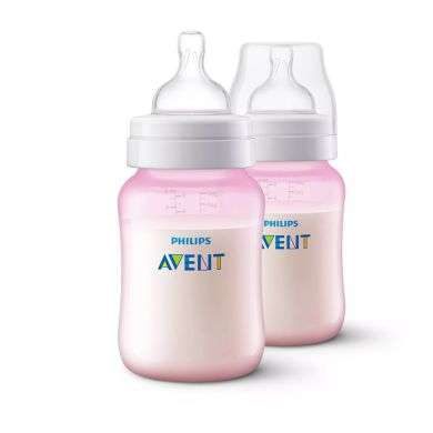 AVENT BIBERON ANTI COLIC 260ML 90Z 1 MOIS + TWIN ROSE