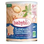 BABYBIO 5 CEREALES VERVEINE ET FLEUR D'ORANGER ET CAMOMILLE 6 MOIS +