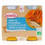 BABYBIO CAROTTE POTIMARRON TRUITE DE BRETAGNE 8 MOIS + PACK DE 2