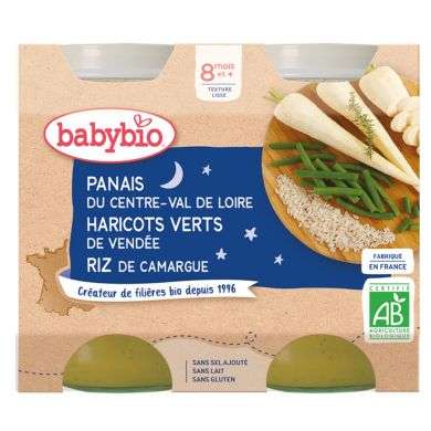 BABYBIO PANAIS HARICOT VERTS ET RIZ 8 MOIS +