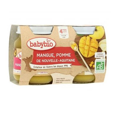 BABYBIO PETIT POT DE POMME ET MANGUE 2x130 G BIO