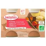 BABYBIO PETIT POT POMME ABRICOT CEREALES 2*130G