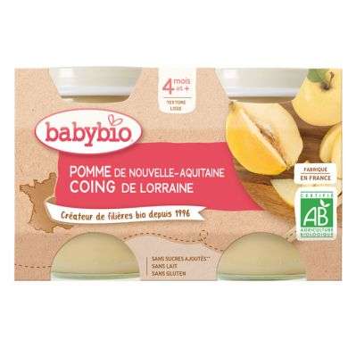 BABYBIO POMME DE NOUVELLE AQUITAINE COING DE LORAINE