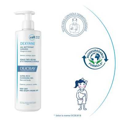 DUCRAY DEXYANE GEL NETTOYANT SURGRAS 400 ML
