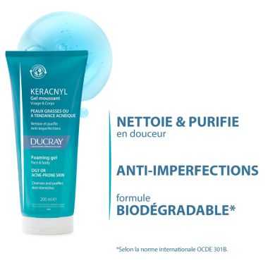DUCRAY KERACNYL GEL MOUSSANT 200 ML