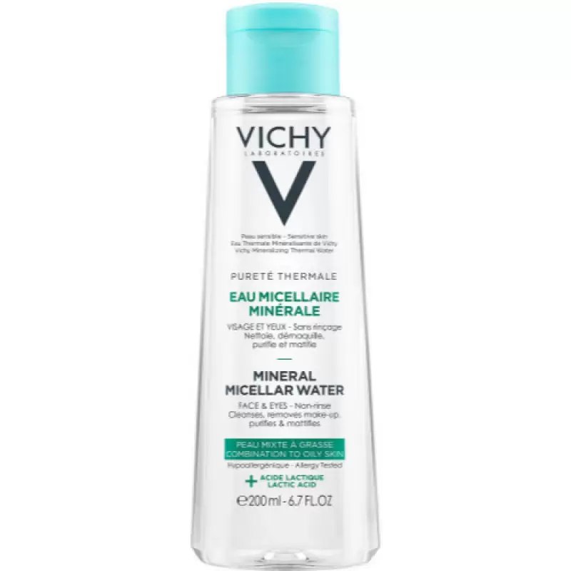 Vichy Pureté Thermale Eau Micellaire Minérale Peau Mixte à Grasse | 200ml